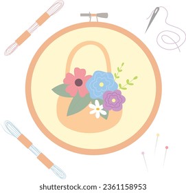 Handmade craft hobby set vector illustration