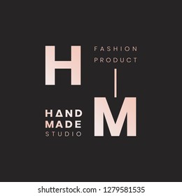 Handmade crafts logo badge vector