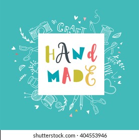 Handmade, crafts workshop, art fair and festival poster