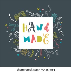 Handmade, crafts workshop, art fair and festival poster