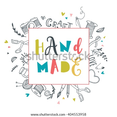 Handmade, crafts workshop, art fair and festival poster