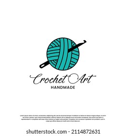 Handmade crochet and knitting logo design. For business authors of handicraft products.