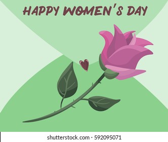 Handmade custom text placed on blossoming background. Romantic illustration with abstract flower and hearts on the color background. Perfect for cover, card, cartoon, invitation and fabric design.