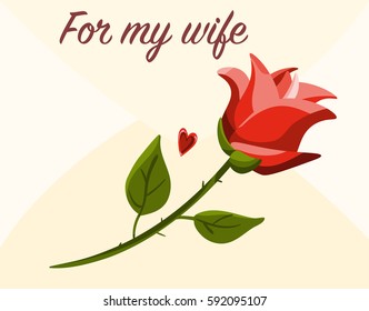 Handmade custom text placed on blossoming background. Romantic illustration with abstract flower and hearts on the color background. Perfect for cover, card, cartoon, invitation and fabric design.