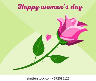 Handmade custom text placed on blossoming background. Romantic illustration with abstract flower and hearts on the color background. Perfect for cover, card, cartoon, invitation and fabric design.