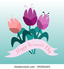 Handmade custom text placed on blossoming background. Romantic illustration with abstract flower and patterns on the color background. Perfect for cover, card, cartoon, invitation and fabric design.