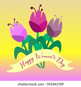 Handmade custom text placed on blossoming background. Romantic illustration with abstract flower and patterns on the color background. Perfect for cover, card, cartoon, invitation and fabric design.