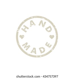 Handmade design element vector. Stamp background. Hand made label Vector. Hand made stamp background. Beige stamp design.