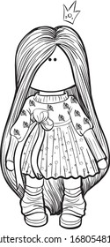 Handmade doll. Cute baby doll. Antistress coloring book for children and adults. Seamstress. Tailoring dolls.