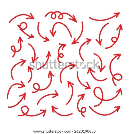 Handmade doodle Arrow vector illustration. Arrow icon in hand drawn style. Cursor pointer sign business concept.
