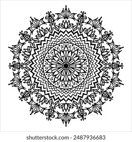 Handmade doodle illustration of Mandala.Charming lace is one of kind.Vector clipart concept line isolated on white bkgr.B and W design for poster,card,label,sticker,t-shirt,web,print,stamp,tattoo,etc.