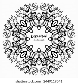 Handmade doodle illustration of Mandala.Coloring for arttherapy.Vector clipart concept line isolated on white bkgr.B and W design for poster,card,label,sticker,t-shirt,web,print,stamp,tattoo,etc.