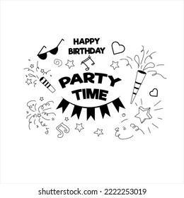 handgefertigte Zeichnungselemente zum Geburtstag