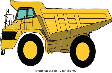 Handmade dump truck vector illustration isolated construction vehicle design