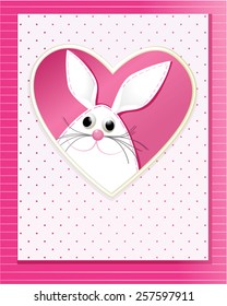 Handmade Easter card with bunny