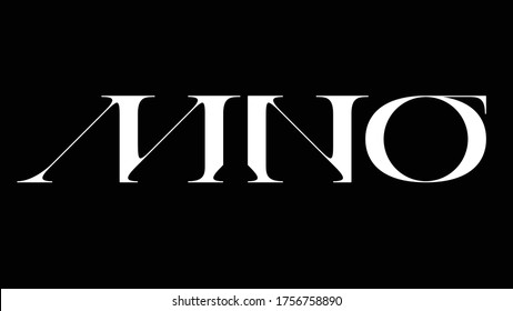 Handmade elegant custom serif font of the letters M, N and O