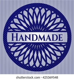 Handmade emblem with denim texture
