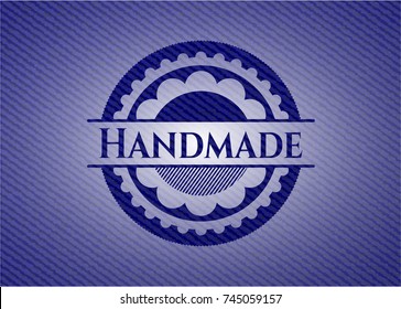 Handmade emblem with jean high quality background