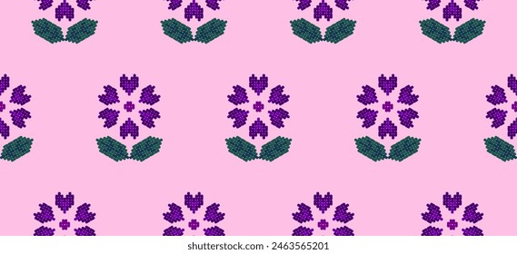 Handmade embroidery pattern beautiful border artwork leaves and flowers background  embroidery Fabric patterns for hems, skirts, shirts, carpets.