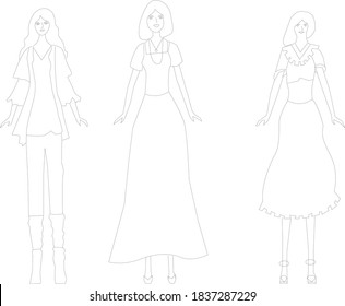 Handmade Female Fashion Design, Illustration