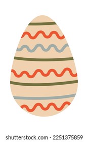 Handgefertigte flache Ikone Anstricheier für Ostern. Vektorgrafik