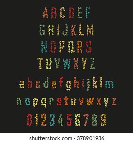 Handmade font. Hand drawn abc for design. Vector illustration.