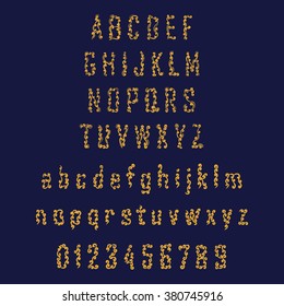 Handmade font. Hand drawn abc for design. Vector illustration.