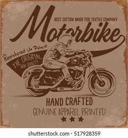 Handmade Font Motorcycle Race T-shirt Graphics