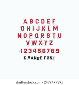 
Handmade font in retro style. Vintage textured grunge alphabet with scratches. Letters with shabby texture. Print on a black background