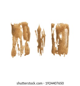 Juego de trazo de pincel dorado hecho a mano, elemento Brush