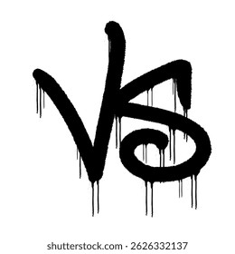 Handmade graffiti tag "VS" with black spray paint texture and drip effect. Bold and dynamic street art design, perfect for urban graphics, sports posters, and modern graffiti projects.

