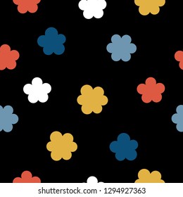 Handmade graphic flowers seamless pattern. Abstract flowers for design brthday card, modern party invitation, spring or summer season shop sale, holiday advertising, bag print, t shirt etc.