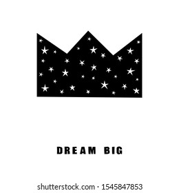 Handmade graphic pattern. Contrast monochrome childish paper cut card template. 