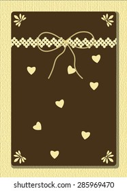 
Handmade Greeting card with hearts and ornaments for birthdays or parties. Vector