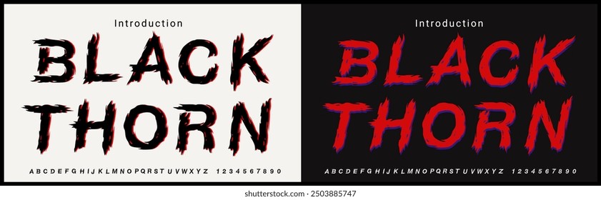 Handmade grunge font. Handmade vector font for rock and metal music, horror movie, gothic, and punk.