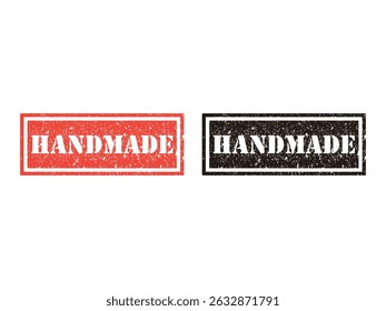 handmade grunge stamp design, vector, isolated on transparent background