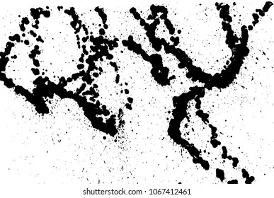 Hand-made grunge texture. Abstract ink drops background. Black and white grunge illustration. Vector watercolor artwork pattern.