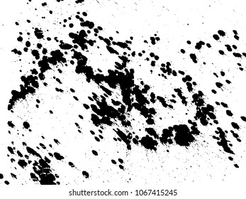 Hand-made grunge texture. Abstract ink drops background. Black and white grunge illustration. Vector watercolor artwork pattern.