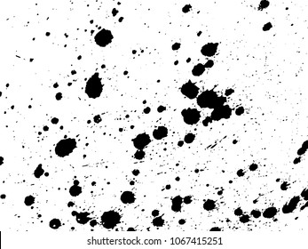 Hand-made grunge texture. Abstract ink drops background. Black and white grunge illustration. Vector watercolor artwork pattern.