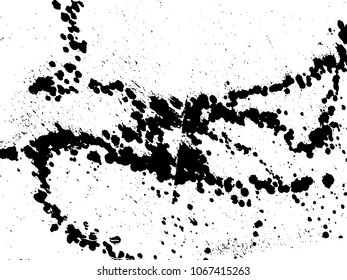 Hand-made grunge texture. Abstract ink drops background. Black and white grunge illustration. Vector watercolor artwork pattern.