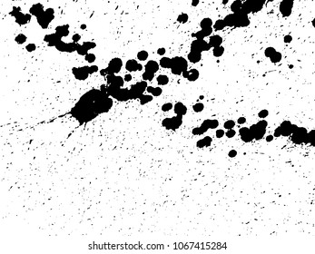 Hand-made grunge texture. Abstract ink drops background. Black and white grunge illustration. Vector watercolor artwork pattern.