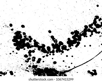 Hand-made grunge texture. Abstract ink drops background. Black and white grunge illustration. Vector watercolor artwork pattern.