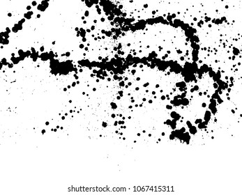 Hand-made grunge texture. Abstract ink drops background. Black and white grunge illustration. Vector watercolor artwork pattern.