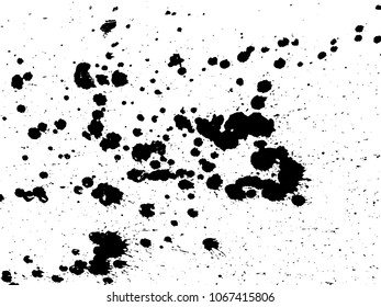 Hand-made grunge texture. Abstract ink drops background. Black and white grunge illustration. Vector watercolor artwork pattern.