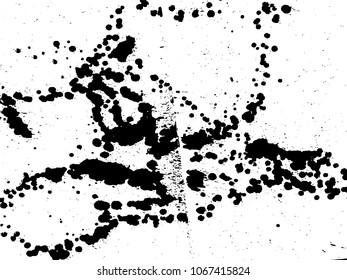 Hand-made grunge texture. Abstract ink drops background. Black and white grunge illustration. Vector watercolor artwork pattern.