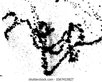 Hand-made grunge texture. Abstract ink drops background. Black and white grunge illustration. Vector watercolor artwork pattern.