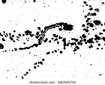 Hand-made grunge texture. Abstract ink drops background. Black and white grunge illustration. Vector watercolor artwork pattern