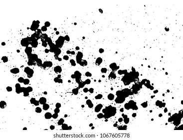 Hand-made grunge texture. Abstract ink drops background. Black and white grunge illustration. Vector watercolor artwork pattern