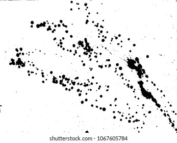 Hand-made grunge texture. Abstract ink drops background. Black and white grunge illustration. Vector watercolor artwork pattern