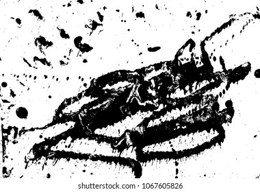 Hand-made grunge texture. Abstract ink drops background. Black and white grunge illustration. Vector watercolor artwork pattern